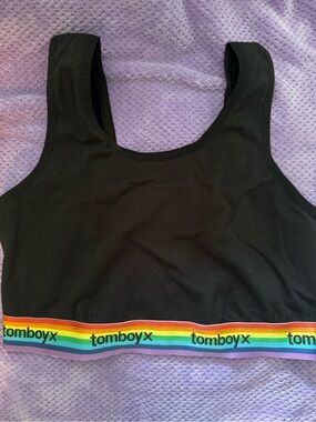 TomboyX Black Logo Crop Top